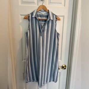 beachlunchlounge Blue and White Striped Shift Dress
